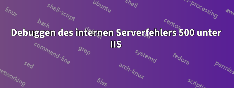 Debuggen des internen Serverfehlers 500 unter IIS
