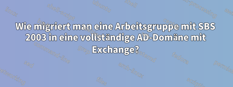 Wie migriert man eine Arbeitsgruppe mit SBS 2003 in eine vollständige AD-Domäne mit Exchange?