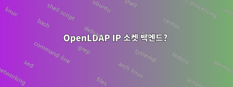 OpenLDAP IP 소켓 백엔드?