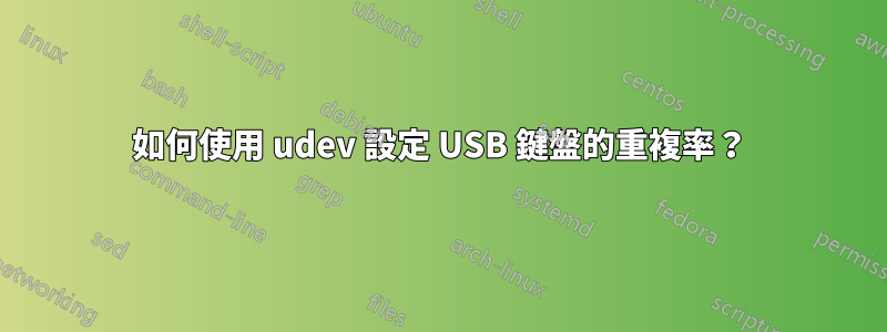 如何使用 udev 設定 USB 鍵盤的重複率？