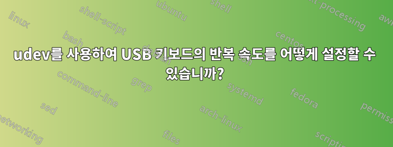 udev를 사용하여 USB 키보드의 반복 속도를 어떻게 설정할 수 있습니까?