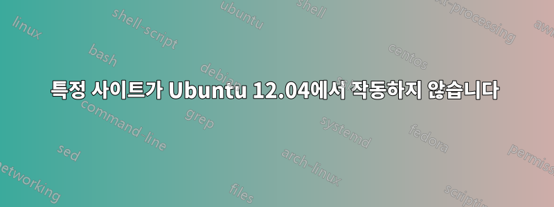 특정 사이트가 Ubuntu 12.04에서 작동하지 않습니다