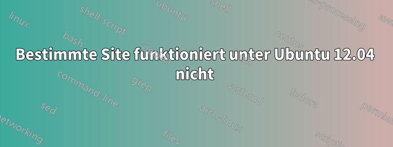 Bestimmte Site funktioniert unter Ubuntu 12.04 nicht