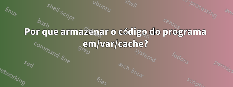 Por que armazenar o código do programa em/var/cache?