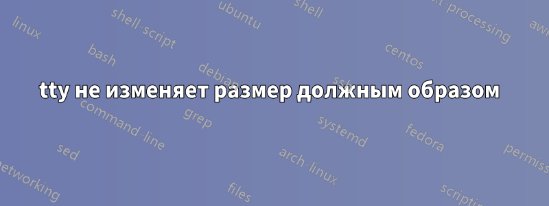 tty не изменяет размер должным образом 