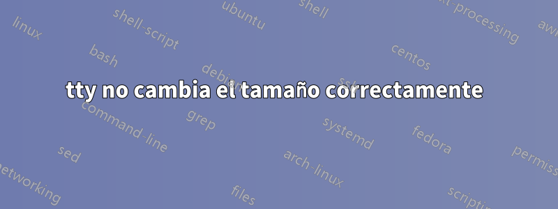 tty no cambia el tamaño correctamente 