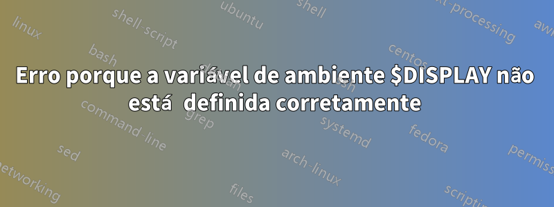 Erro porque a variável de ambiente $DISPLAY não está definida corretamente