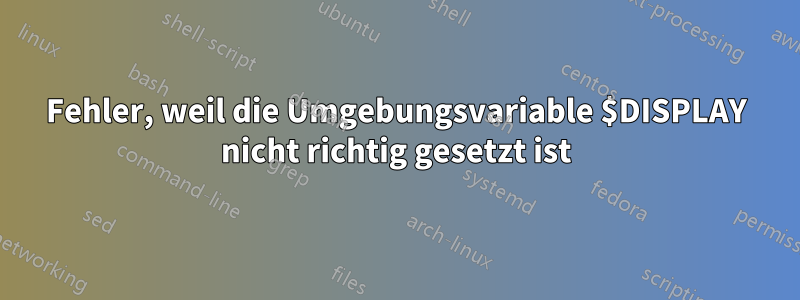 Fehler, weil die Umgebungsvariable $DISPLAY nicht richtig gesetzt ist