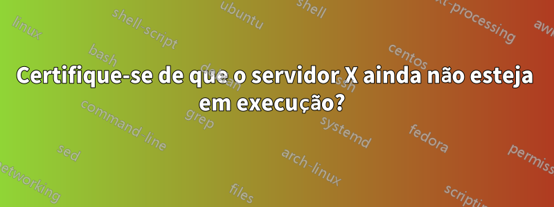 Certifique-se de que o servidor X ainda não esteja em execução? 