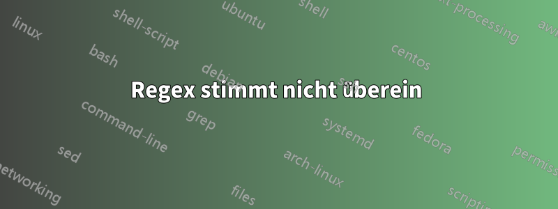 Regex stimmt nicht überein