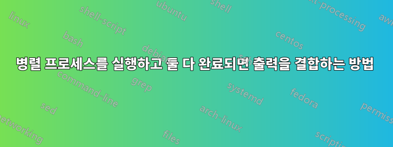 병렬 프로세스를 실행하고 둘 다 완료되면 출력을 결합하는 방법
