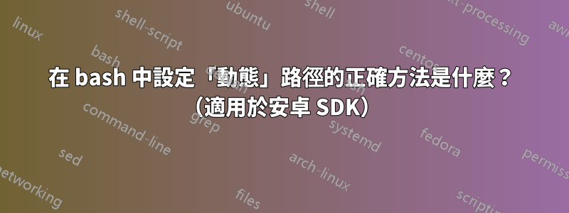 在 bash 中設定「動態」路徑的正確方法是什麼？ （適用於安卓 SDK）