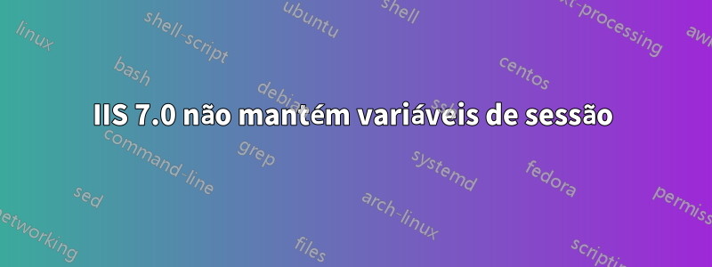 IIS 7.0 não mantém variáveis ​​de sessão