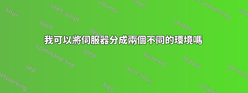 我可以將伺服器分成兩個不同的環境嗎