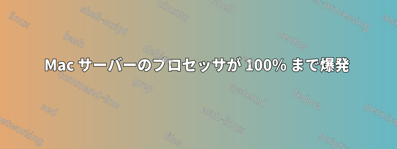 Mac サーバーのプロセッサが 100% まで爆発