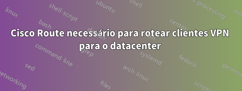 Cisco Route necessário para rotear clientes VPN para o datacenter