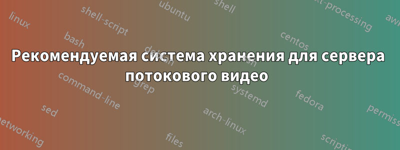 Рекомендуемая система хранения для сервера потокового видео 