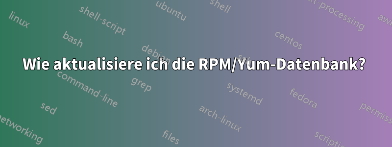 Wie aktualisiere ich die RPM/Yum-Datenbank?