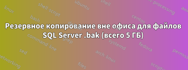 Резервное копирование вне офиса для файлов SQL Server .bak (всего 5 ГБ)