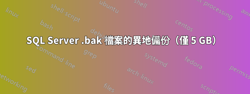 SQL Server .bak 檔案的異地備份（僅 5 GB）