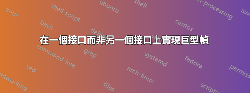 在一個接口而非另一個接口上實現巨型幀