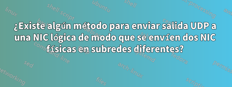 ¿Existe algún método para enviar salida UDP a una NIC lógica de modo que se envíen dos NIC físicas en subredes diferentes?