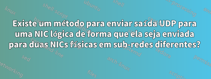 Existe um método para enviar saída UDP para uma NIC lógica de forma que ela seja enviada para duas NICs físicas em sub-redes diferentes?