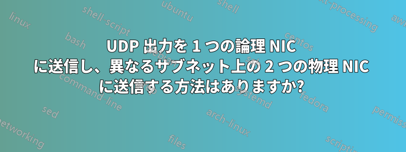 UDP 出力を 1 つの論理 NIC に送信し、異なるサブネット上の 2 つの物理 NIC に送信する方法はありますか?