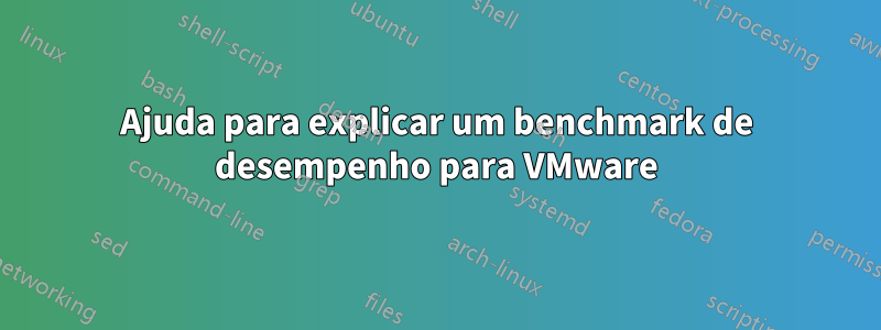 Ajuda para explicar um benchmark de desempenho para VMware