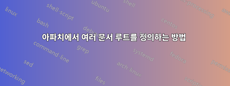 아파치에서 여러 문서 루트를 정의하는 방법