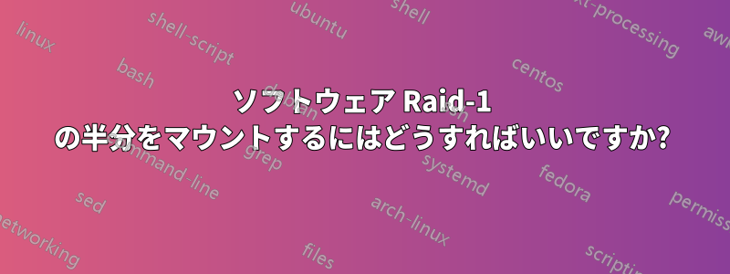 ソフトウェア Raid-1 の半分をマウントするにはどうすればいいですか?