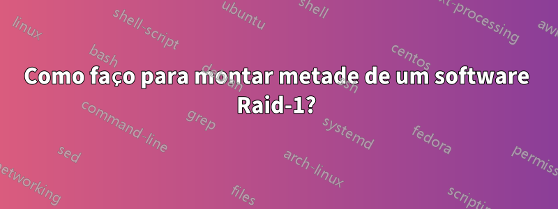 Como faço para montar metade de um software Raid-1?