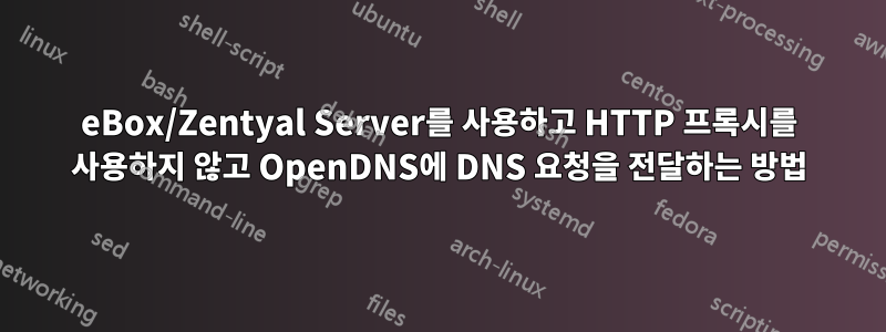 eBox/Zentyal Server를 사용하고 HTTP 프록시를 사용하지 않고 OpenDNS에 DNS 요청을 전달하는 방법