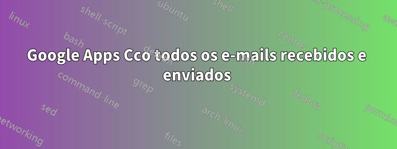 Google Apps Cco todos os e-mails recebidos e enviados