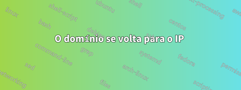 O domínio se volta para o IP