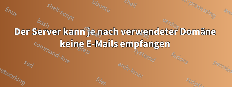 Der Server kann je nach verwendeter Domäne keine E-Mails empfangen