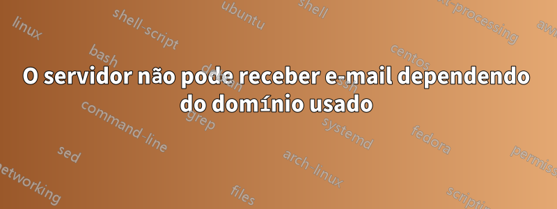 O servidor não pode receber e-mail dependendo do domínio usado