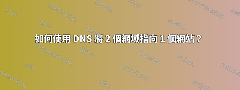 如何使用 DNS 將 2 個網域指向 1 個網站？