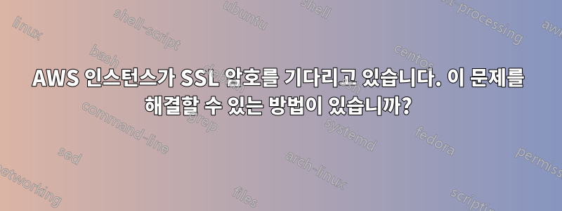 AWS 인스턴스가 SSL 암호를 기다리고 있습니다. 이 문제를 해결할 수 있는 방법이 있습니까?