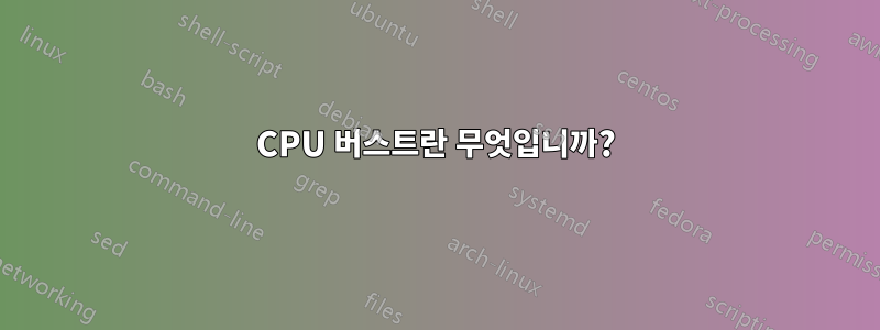 CPU 버스트란 무엇입니까?