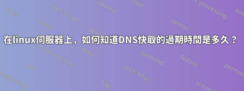 在linux伺服器上，如何知道DNS快取的過期時間是多久？