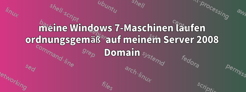 meine Windows 7-Maschinen laufen ordnungsgemäß auf meinem Server 2008 Domain