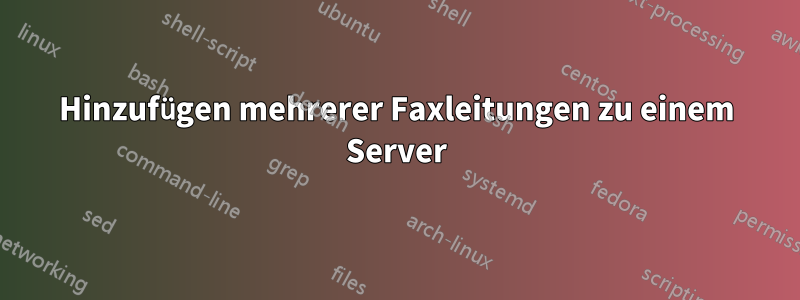 Hinzufügen mehrerer Faxleitungen zu einem Server