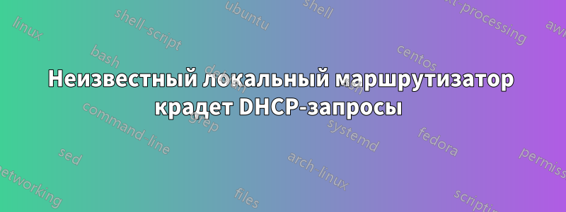 Неизвестный локальный маршрутизатор крадет DHCP-запросы 