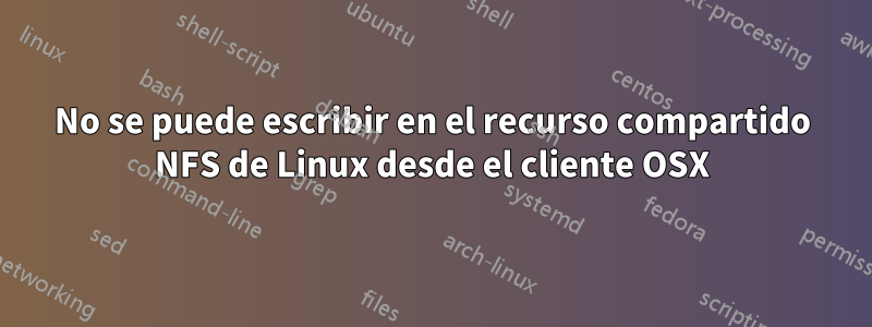 No se puede escribir en el recurso compartido NFS de Linux desde el cliente OSX