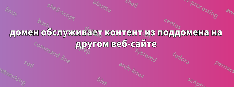 домен обслуживает контент из поддомена на другом веб-сайте