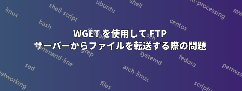 WGET を使用して FTP サーバーからファイルを転送する際の問題