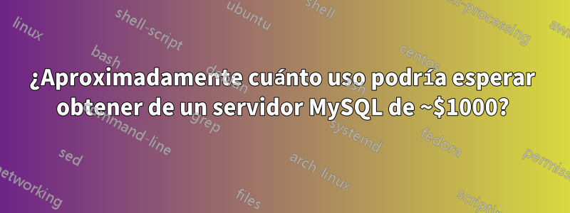 ¿Aproximadamente cuánto uso podría esperar obtener de un servidor MySQL de ~$1000?