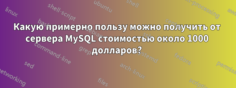 Какую примерно пользу можно получить от сервера MySQL стоимостью около 1000 долларов?