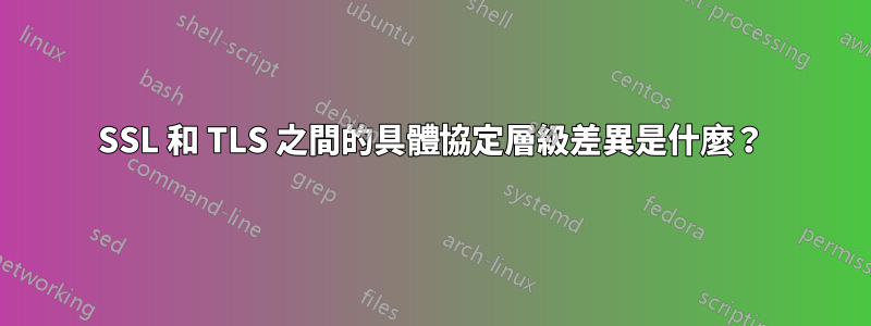 SSL 和 TLS 之間的具體協定層級差異是什麼？